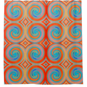 Rideaux De Douche Motif de la tortue Abstraite orange