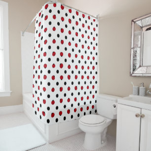 Rideaux De Douche Motif de ladybug rétro