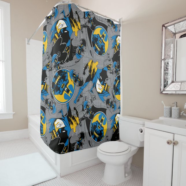 Rideaux De Douche Motif de lancer à fond Batman (En situation)