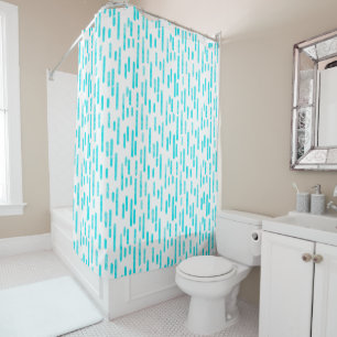Rideaux De Douche Motif de lignes arrondies bleues/turquoise