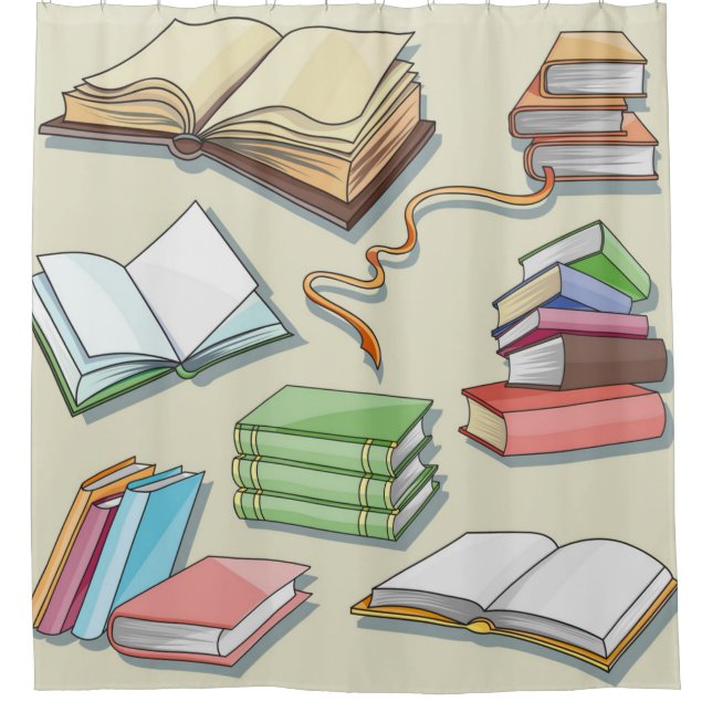 Rideaux De Douche Motif de livre (Devant)