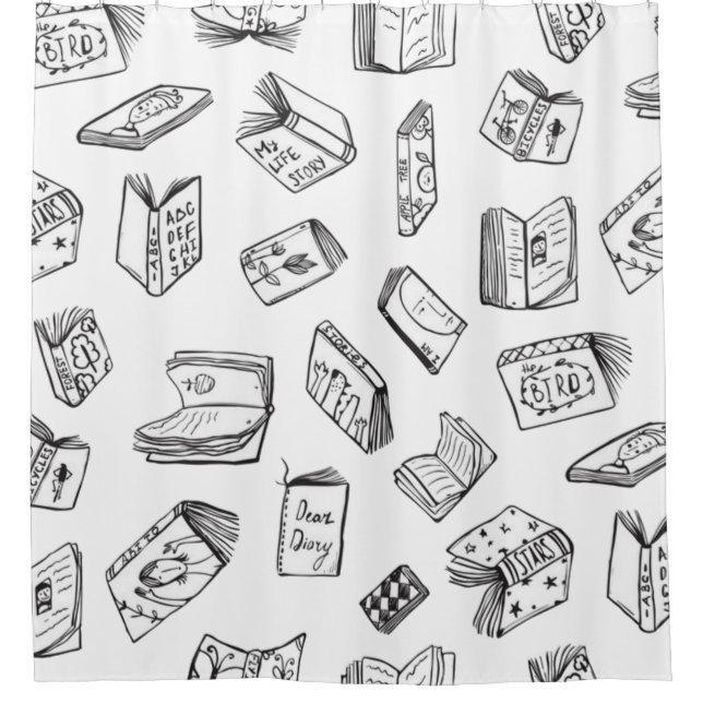 Rideaux De Douche Motif de livre (Devant)