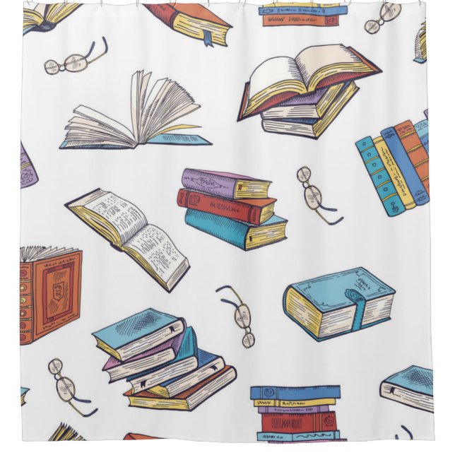 Rideaux De Douche Motif de livre (Devant)