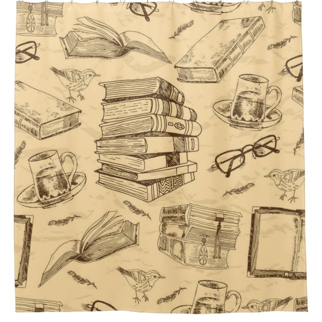 Rideaux De Douche Motif de livre (Devant)