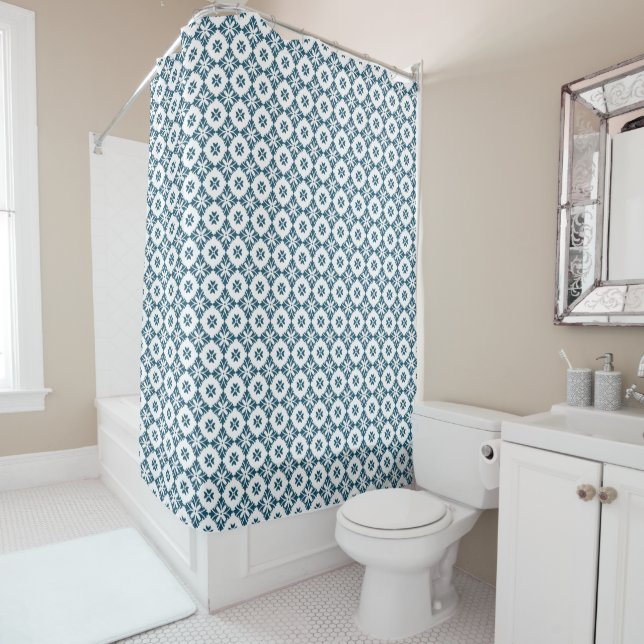 Rideaux De Douche Motif de lys simple (En situation)