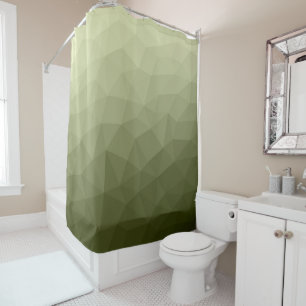 Rideaux De Douche Motif de maillage géométrique dégradé vert clair d