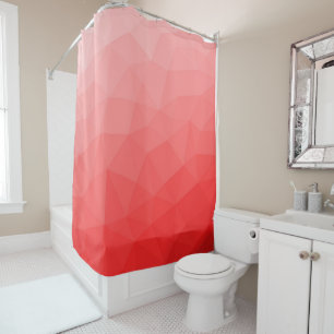 Rideaux De Douche Motif de maille géométrique à dégradé rouge