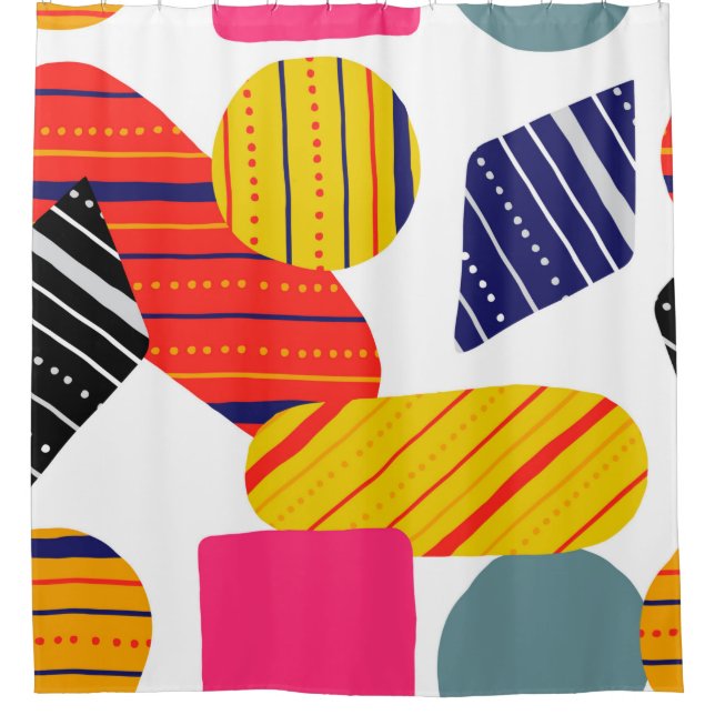 Rideaux De Douche Motif de main abstraite sans couture. Vint (Devant)