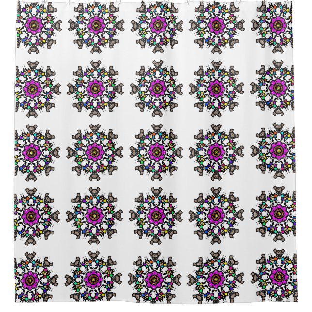 Rideaux De Douche Motif de mandala floral (Devant)