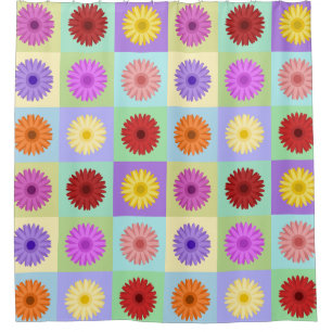 Rideaux De Douche Motif de marguerite de Gerbera