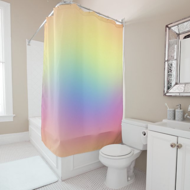 RIDEAUX DE DOUCHE MOTIF DE MIST RAINBOW (En situation)