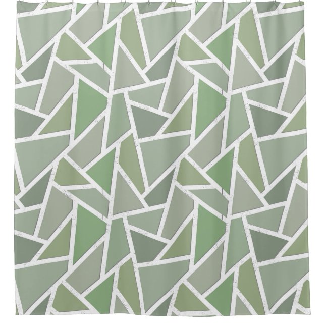 Rideaux De Douche Motif de mosaïque vert olive (Devant)