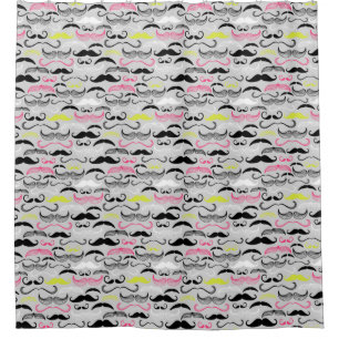 Rideaux De Douche Motif de moustache, rétro style