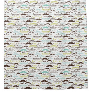 Rideaux De Douche Motif de moustache, rétro style 2