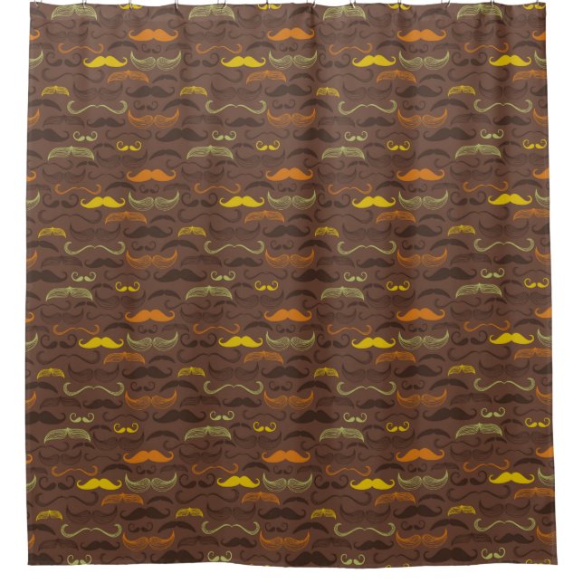 Rideaux De Douche Motif de moustache, rétro style 5 (Devant)