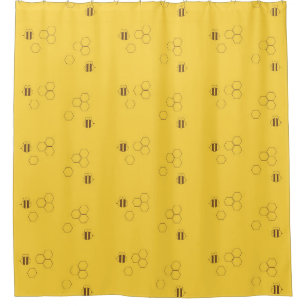 Rideaux De Douche Motif de nid d'abeilles d'abeille