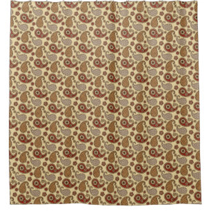 Rideaux De Douche Motif de Paisley, brun, bronzage et beige