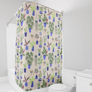 Rideaux De Douche Motif de plante d'intérieur Cactus Rose