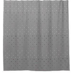 Rideaux De Douche motif de pois gris d'or rose minuscule de faux