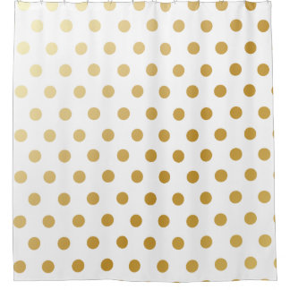 Rideaux De Douche Motif de pois métallique brillant d'or