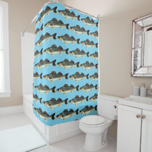 Rideaux De Douche Motif de poissons de Pike de brochets vairons sur
