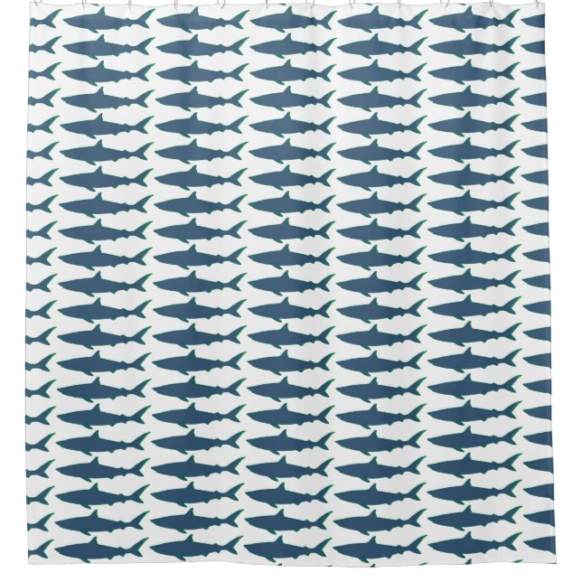 Rideaux De Douche motif de requins bleus (Devant)