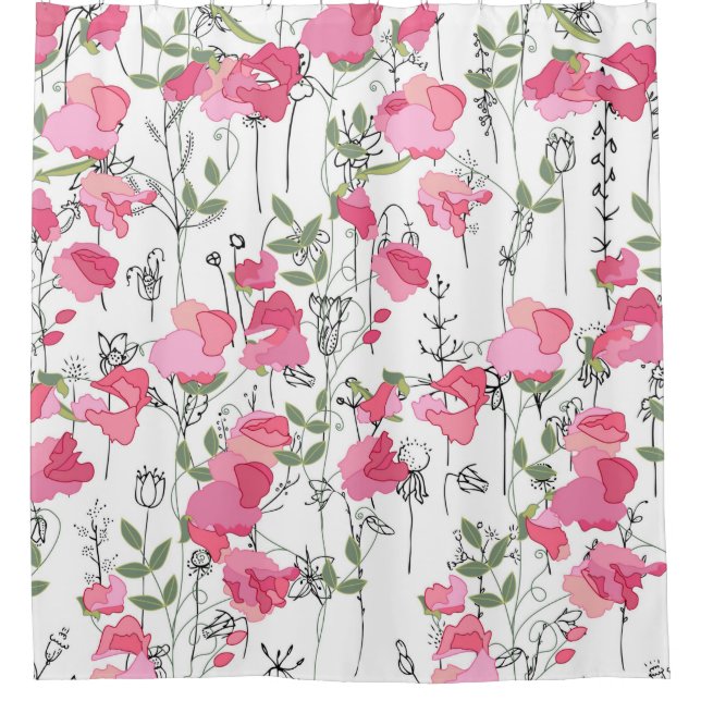 Rideaux De Douche Motif de saison sans couture avec pois doux. Sans  (Devant)