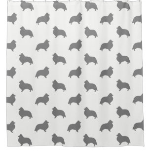 Rideaux De Douche Motif de silhouettes de chien de berger de