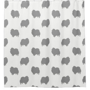 Rideaux De Douche Motif de silhouettes de Pomeranian