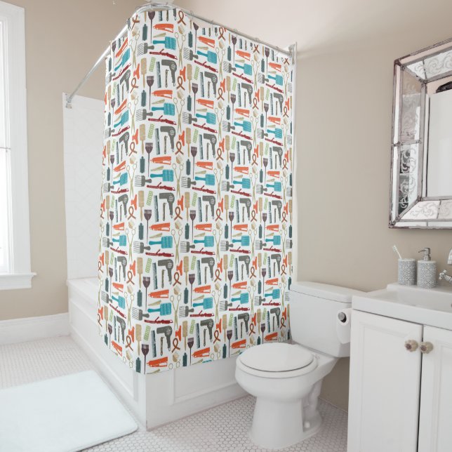 Rideaux De Douche Motif de soins capillaires (En situation)
