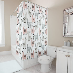 Rideaux De Douche Motif de sourire de lamas