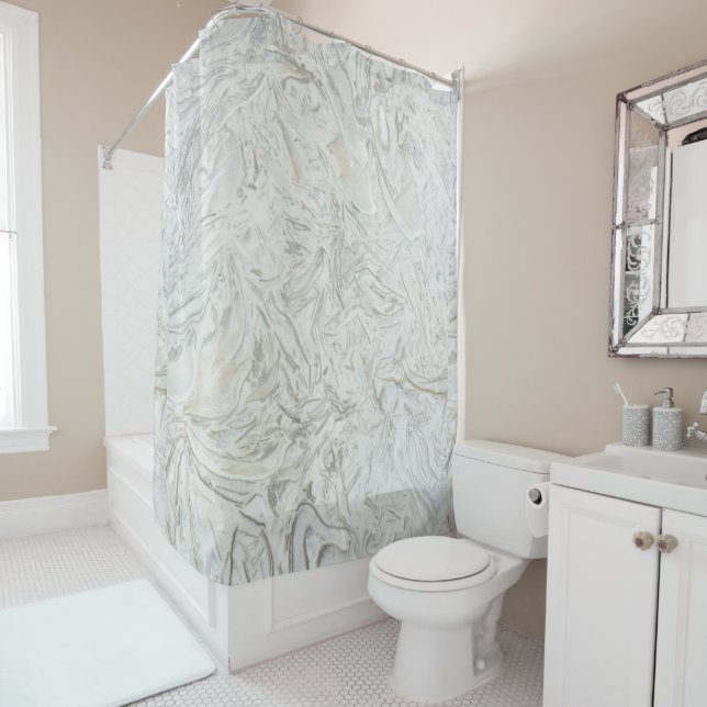 Rideaux De Douche Motif de surface en marbre gris (En situation)