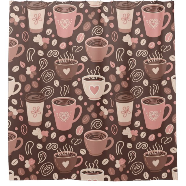 Rideaux De Douche Motif de tasse de café cosy (2) (Devant)