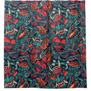 Rideaux De Douche Motif de Tattoo