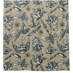 Rideaux De Douche Motif de Tattoo