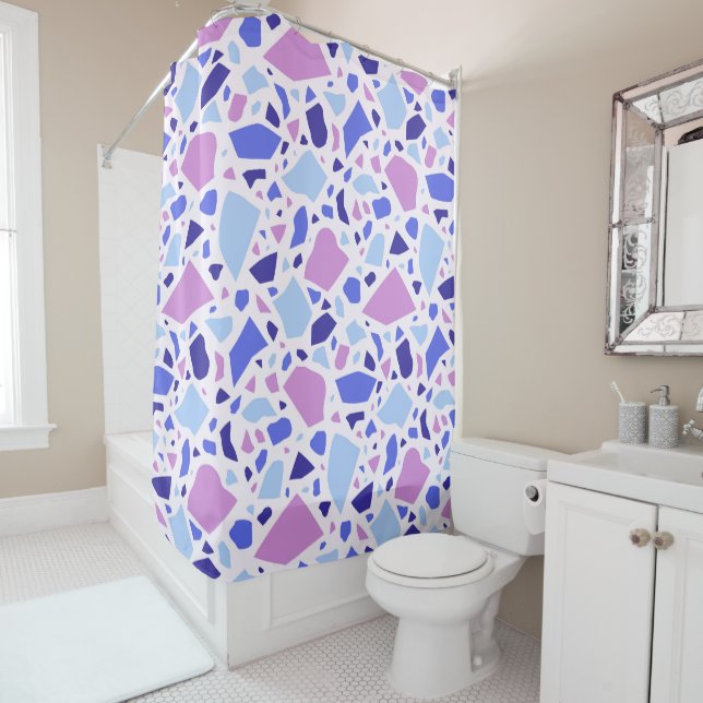 Rideaux De Douche Motif de Terrazzo coloré (En situation)