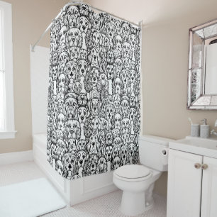 Rideaux De Douche Motif de tête de chien
