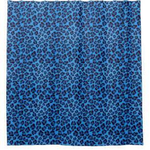 Rideaux De Douche motif de texture de léopard bleu
