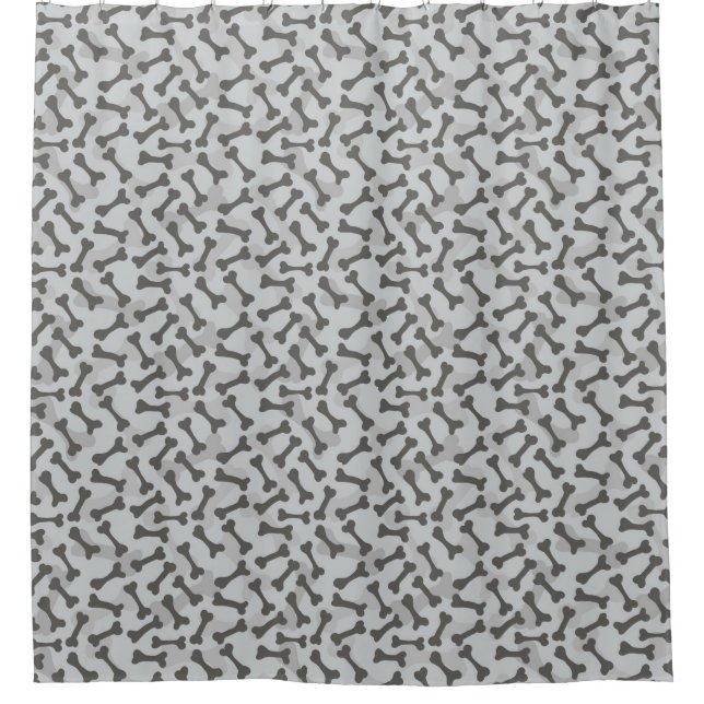 Rideaux De Douche Motif de texture d'os à fond gris (Devant)