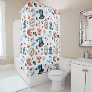 Rideaux De Douche Motif de thé dansant dans un monde fantaisiste