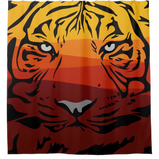 Rideaux De Douche Motif de tigre conception d'animal texture plate c (Devant)