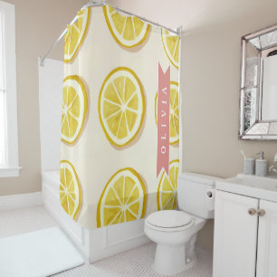 Rideaux De Douche Motif de tranche de citron frais personnalisé Lumi