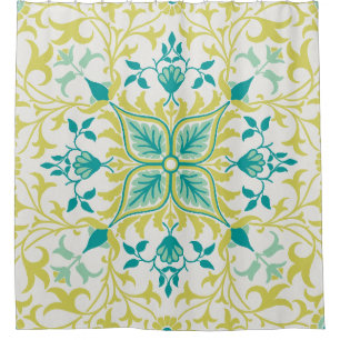 Rideaux De Douche Motif de vigne jaune turquoise (1873) par W. Morri