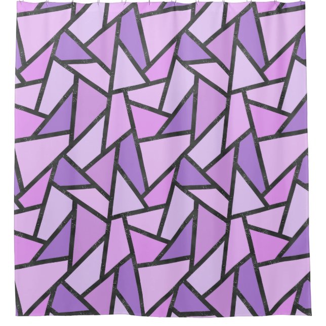 Rideaux De Douche Motif de vitrail aux nuances de lilas (Devant)