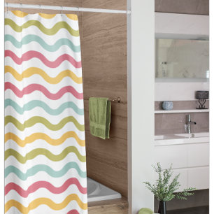 Rideaux De Douche Motif de Zigzag moderne coloré