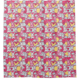 Rideaux De Douche Motif d'enfant de Kawaii avec les griffonnages
