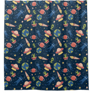 Rideaux De Douche Motif des chats spatiaux adorables