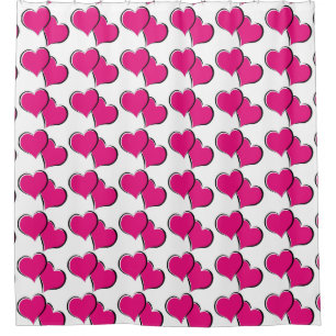 Rideaux De Douche motif des coeurs rouges appariés