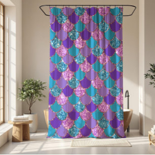 Rideaux De Douche Motif des échelles de sirène colorées