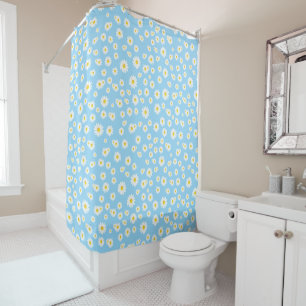 Rideaux De Douche Motif des marguerites de printemps de Boho bleu